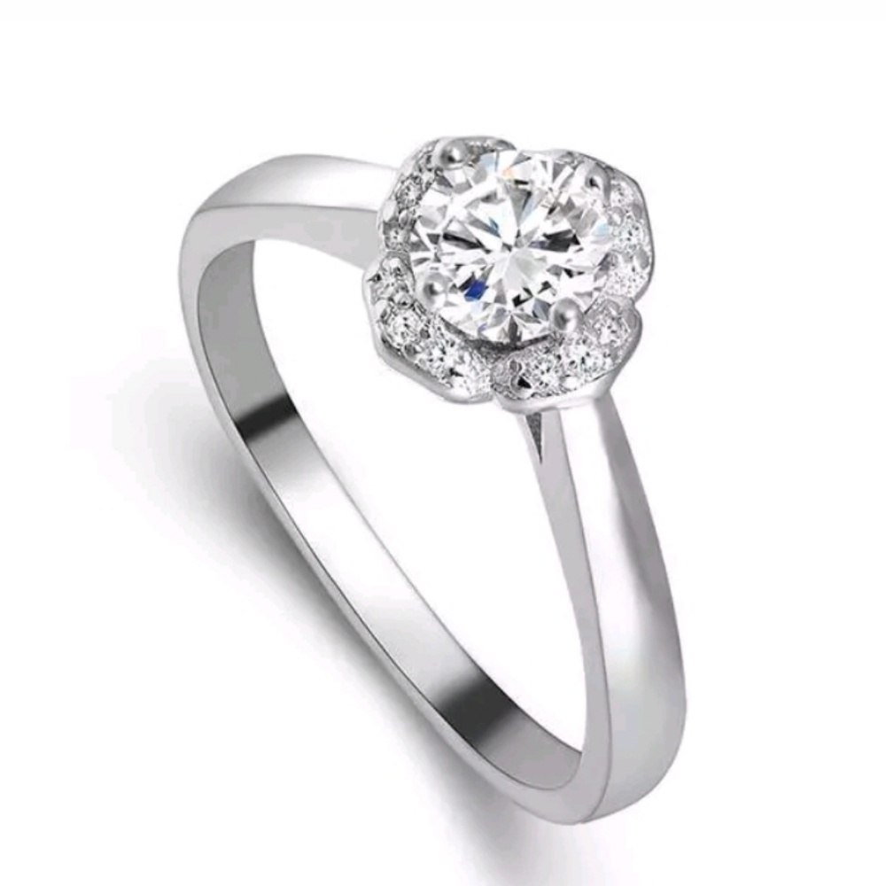 White Sapphire Wedding Ring - Picture 2 of 8